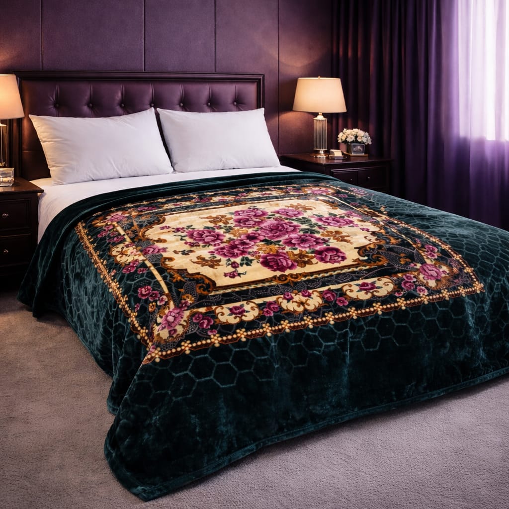 Soft Plush Floral Blanket for Bed – Heavy & Warm